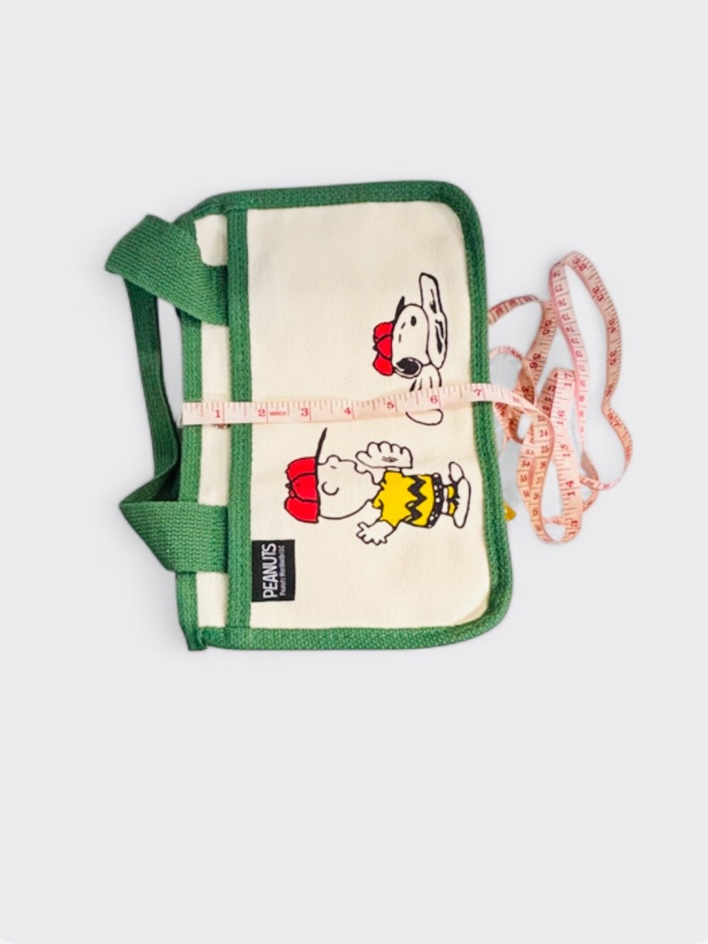 Peanuts Canvas Tote Bag with Green Trim and Cream Body - Picture 4 of 6